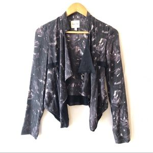 Silence + Noise UO silk blouse jkt tie dye print S